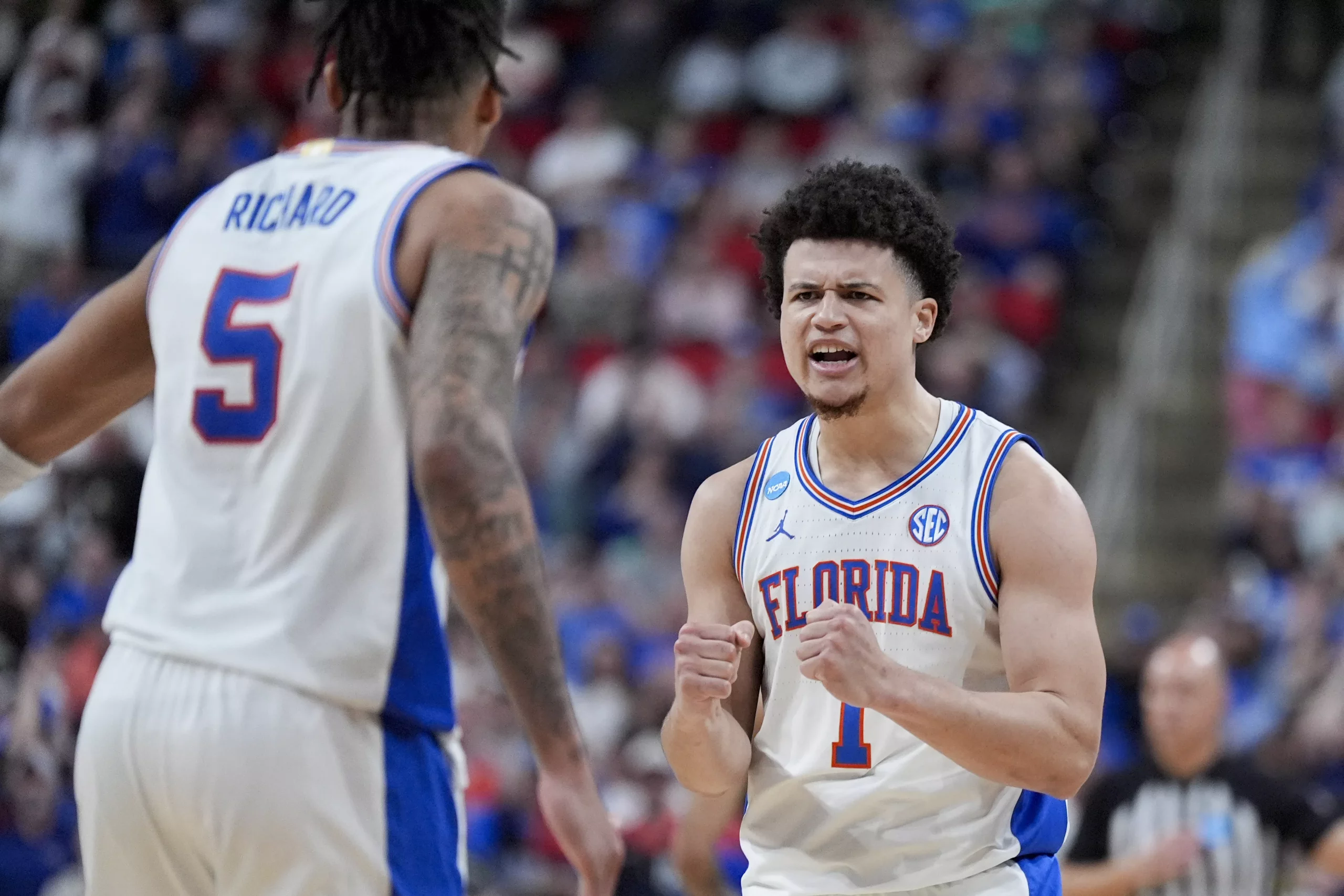The Florida Gators are slight favourites to beat the Houston Cougars in the March Madness national championship. Photo by Chris Carlson/AP.
