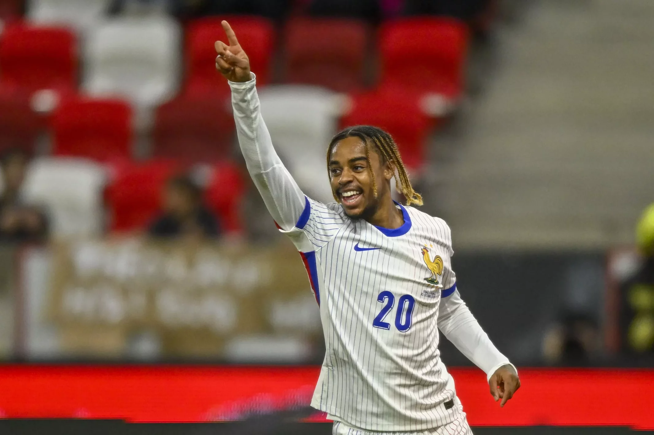 Barcola logged an assist for France on Friday. Photo by Denes Erdos/AP.