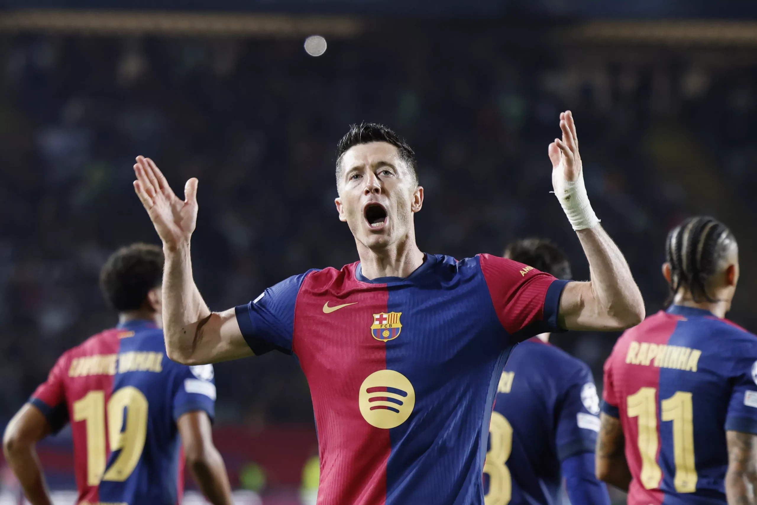 Barcelona averaged the most goals per game in the UCL last season.  Photo by Joan Monfort/AP.