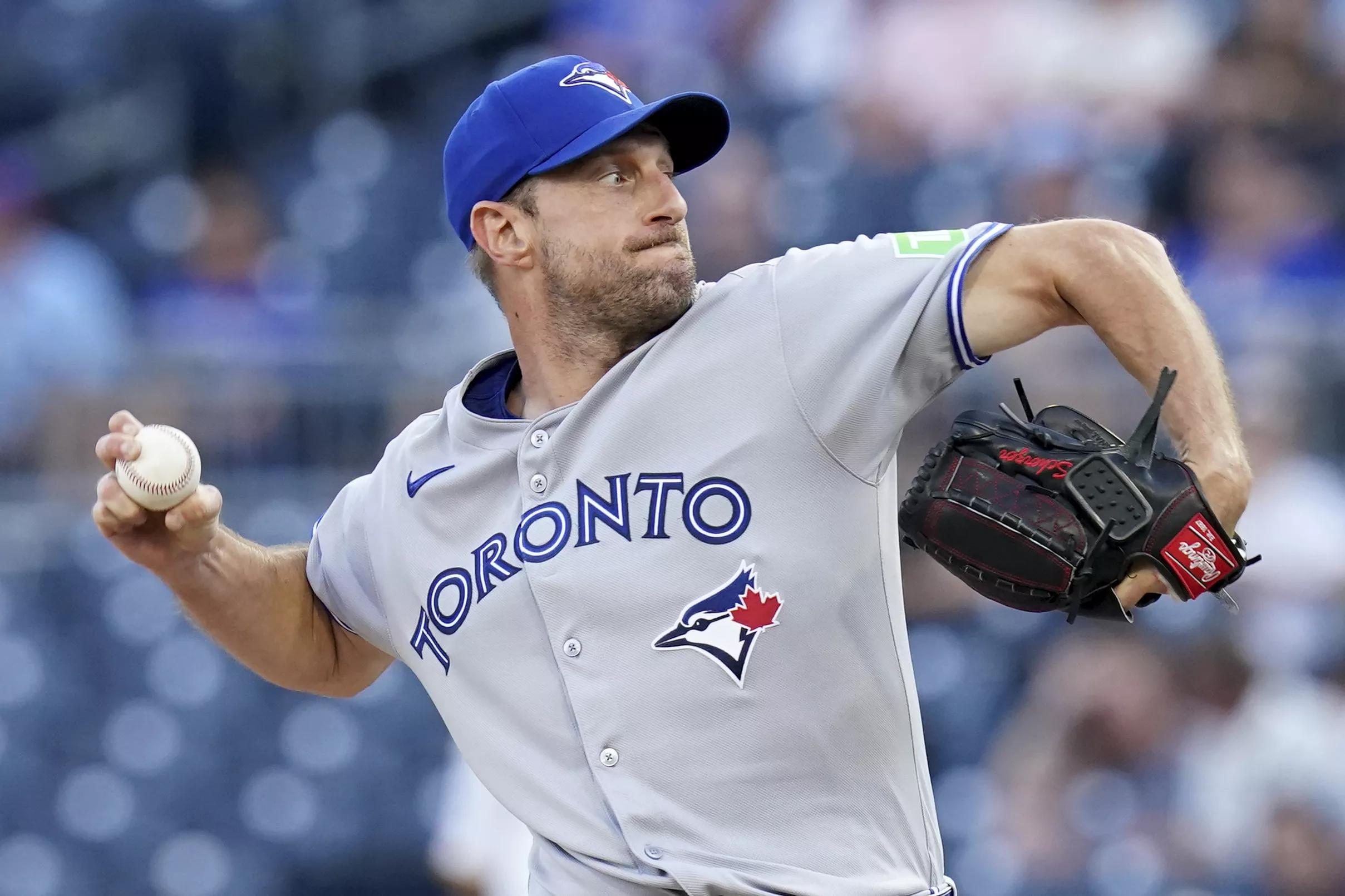 Max Scherzer is averaging 5.0 Ks per game over 14 starts this season. Photo by Matt Freed/AP.