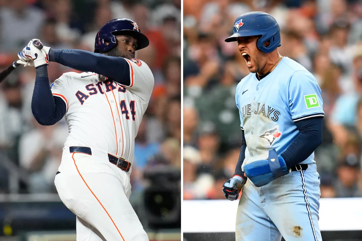 George Springer has scored 1+ runs in 24 of 29 games since July 20. Photos by AP, CP.