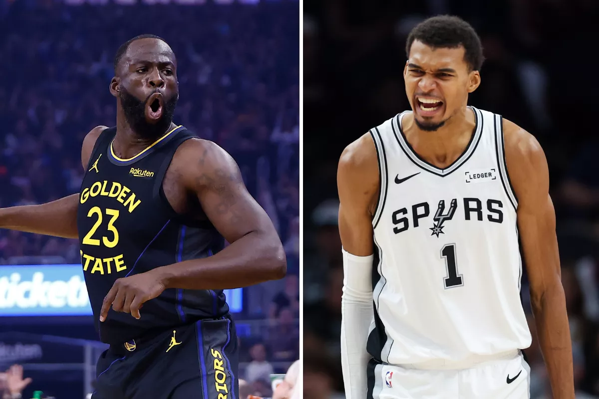 Victor Wembanyama had a triple-double against the Warriors at home on Wednesday night. Photos by AP.