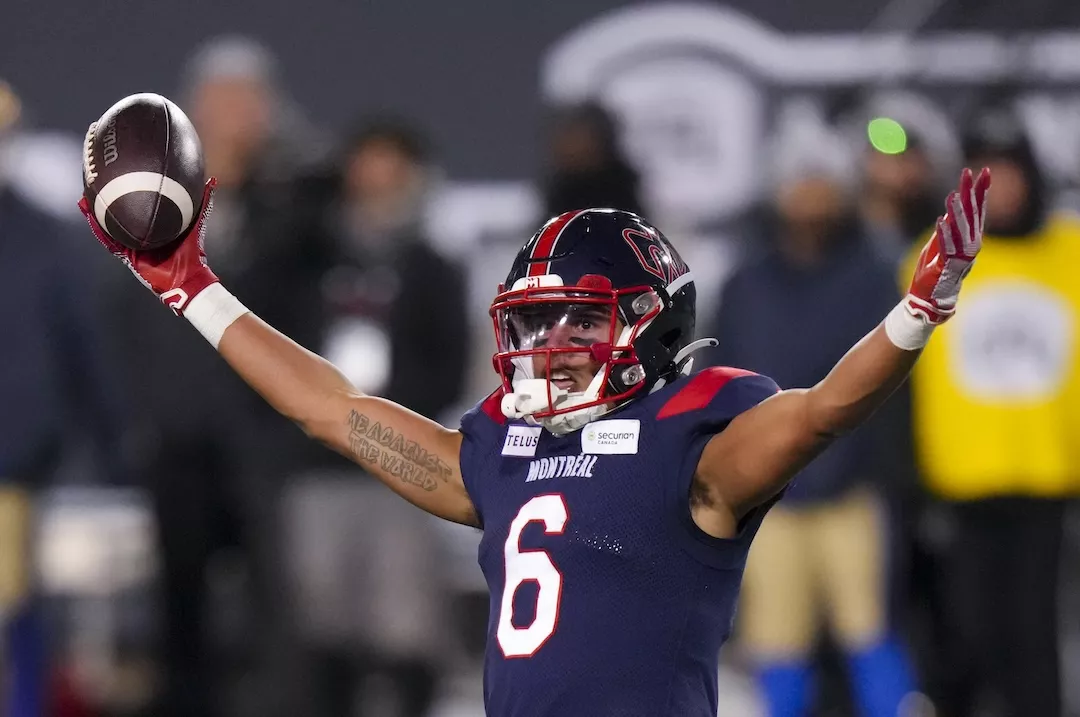 Bet on Tyson Philpot to score a touchdown for the Montreal Alouettes. Photo by Chris Young/The Canadian Press.