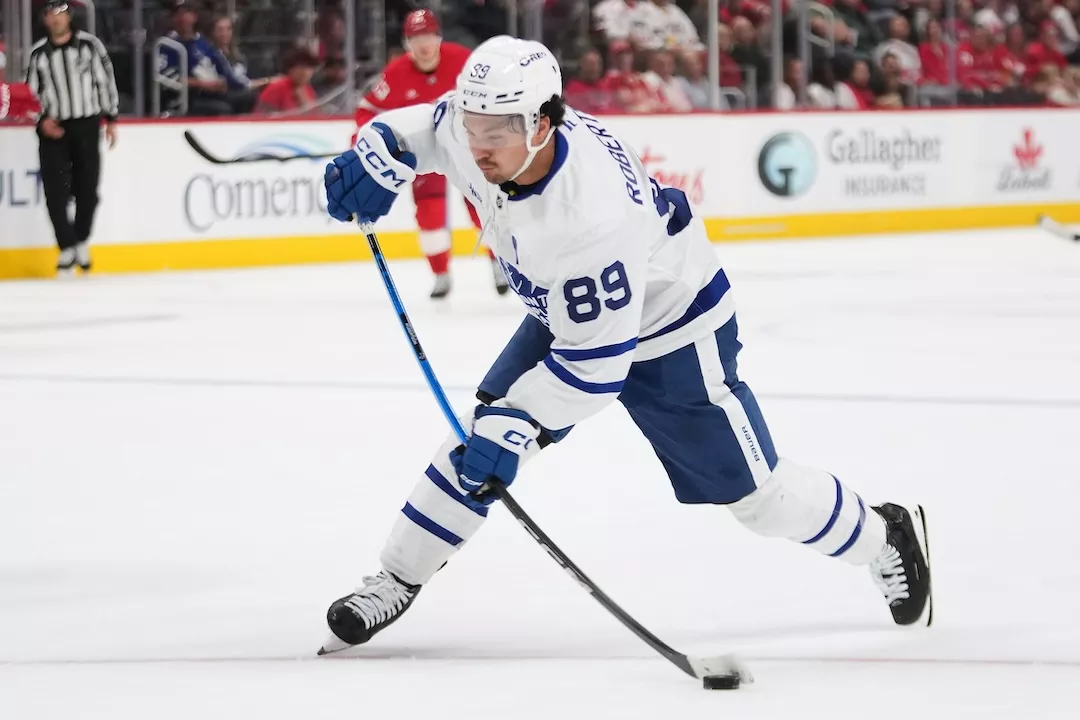 Bet on Nicholas Robertson to score a point for the Toronto Maple Leafs. Photo by Paul Sancya/AP.