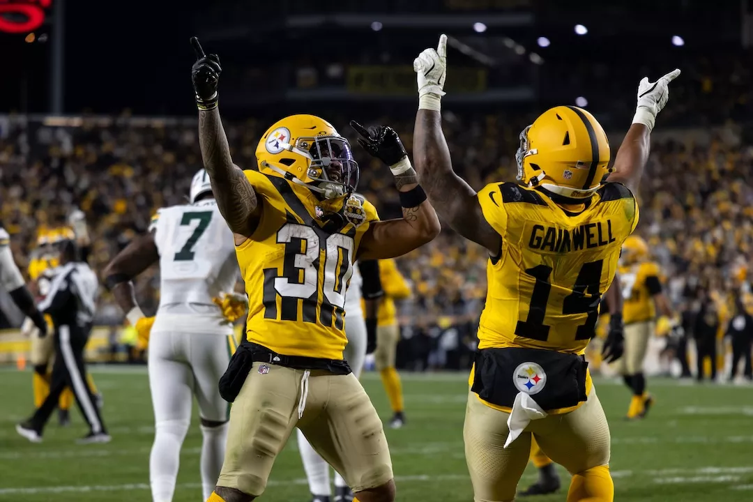 Bet on Jaylen Warren to help fuel a Pittsburgh Steelers win. Photo by Matt Durisko/AP.