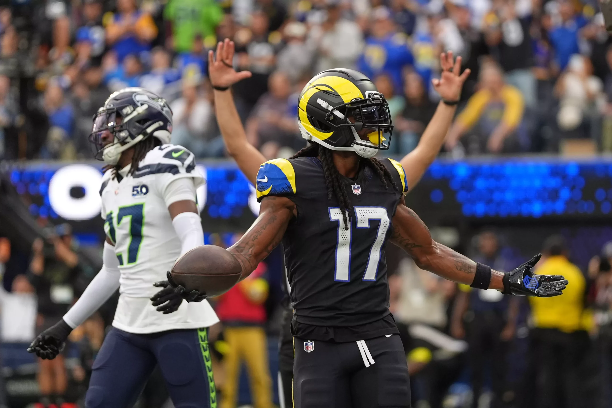 Davante Adams is averaging 4.2 catches this season, and he had a season-low one catch vs. the Seahawks in Week 11. Photo by Gregory Bull/AP.